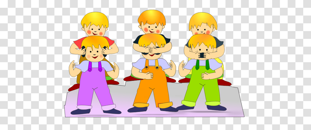 Kids Playing By Hiding Eyes Vector Clip Art Horseplaying At School, Person, People, Helmet Transparent Png