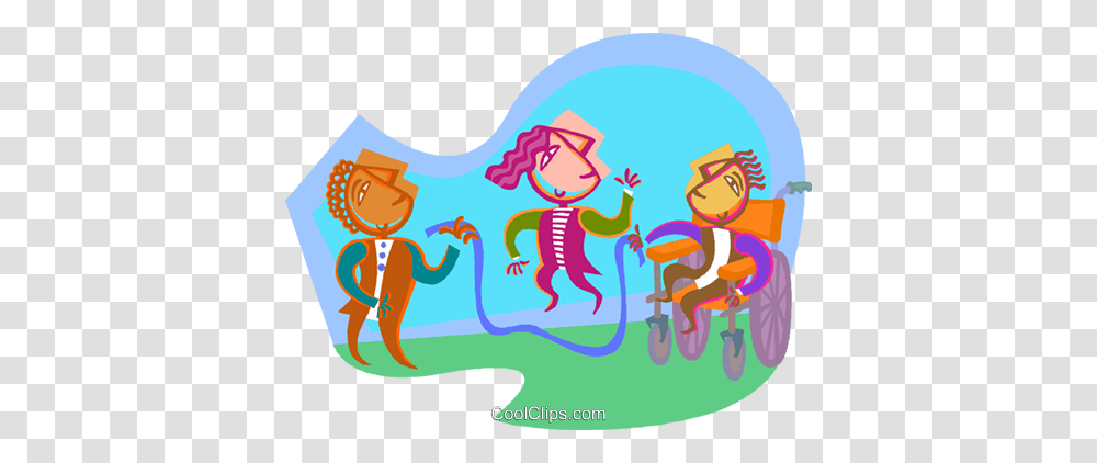 Kids Playing Jump Rope Royalty Free Vector Clip Art Illustration, Animal, Vacation, Leisure Activities, Theme Park Transparent Png