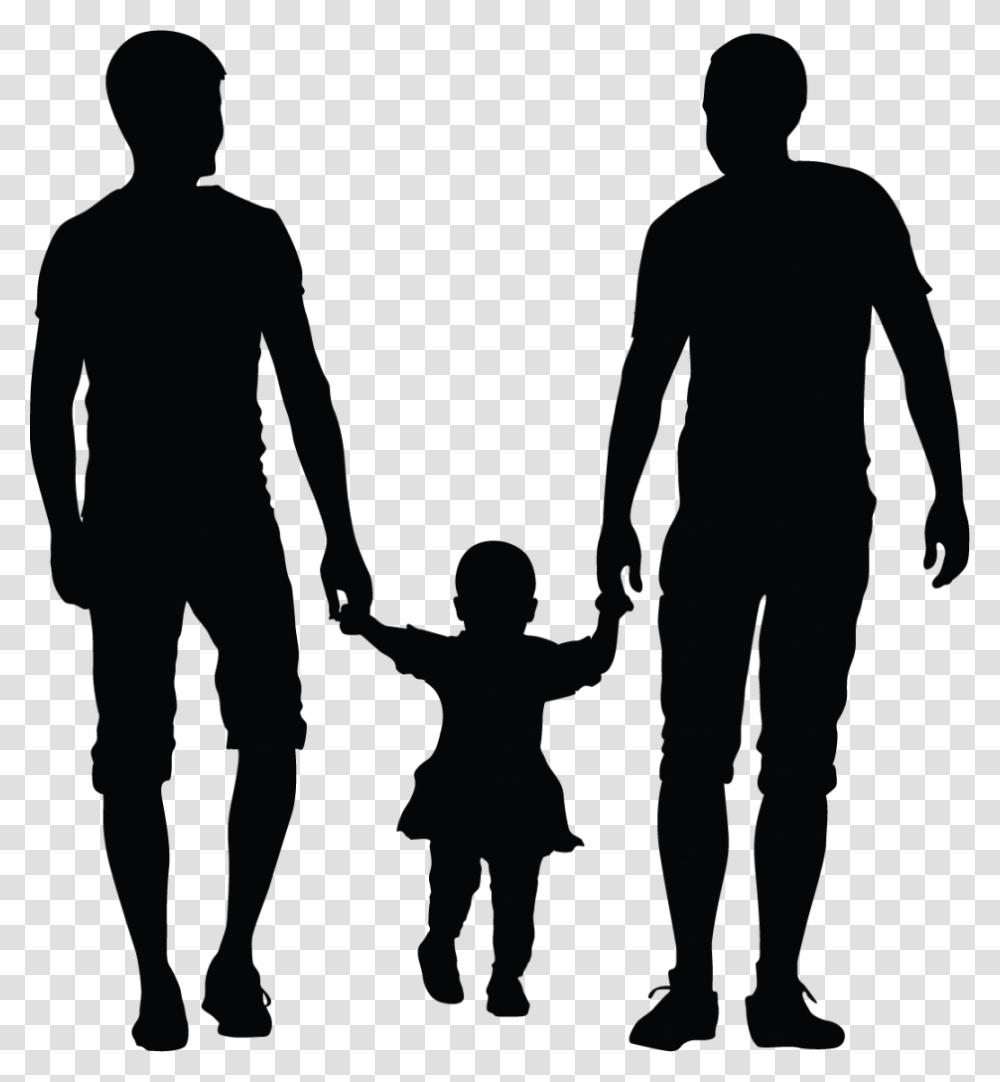 Kids Playing Silhouette Lesbian Family Silhouette, Hand, Person, Human, Holding Hands Transparent Png