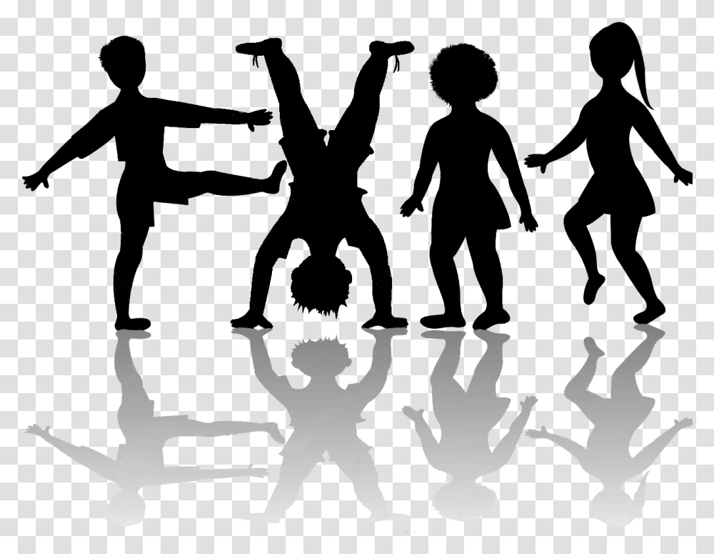 Kids Playing Silhouette Registration Children Having Fun And Playing, Person, Crowd, Poster, People Transparent Png