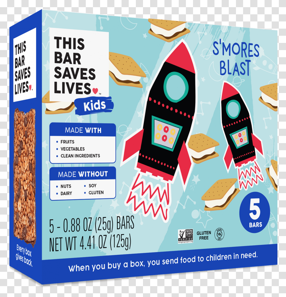 Kids S Mores Blast Bars Saves Lives Kids Bars, Advertisement, Poster, Label Transparent Png