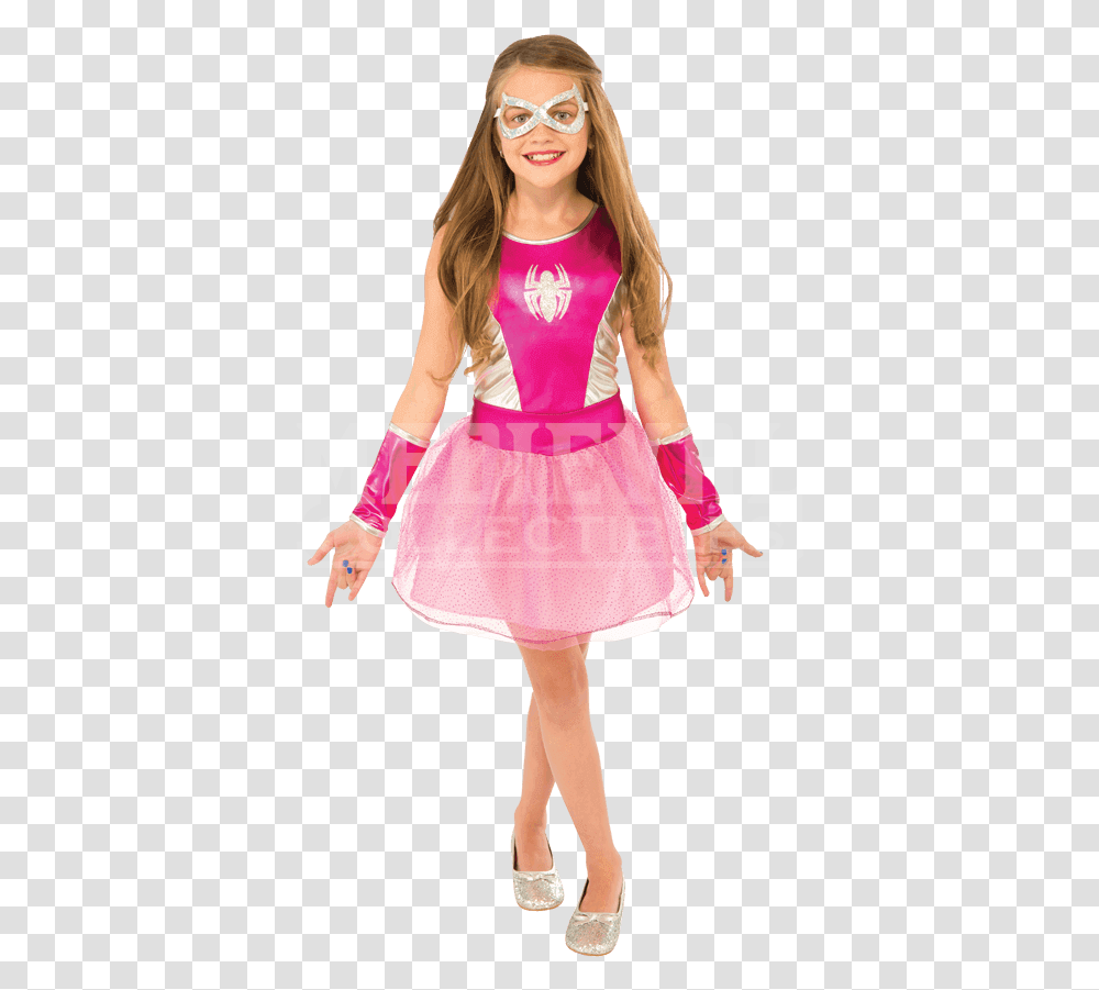 Kids Spider Girl Pink Tutu Dress Costume Pink Spider Costume Kids, Skirt, Apparel, Person Transparent Png