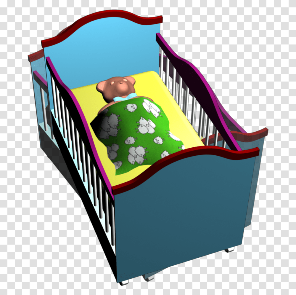 Kids Themed Video Clipart With Baby Crib And Teddy Play, Furniture, Cradle Transparent Png