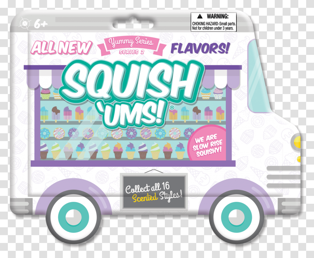 Kids Toys Squish Ums Yummy Series, Label, Vehicle, Transportation Transparent Png