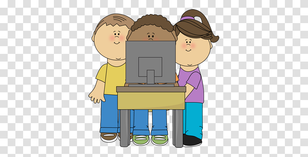 Kids Using School Computer Clip Art School School, Person, Machine, People, Photography Transparent Png