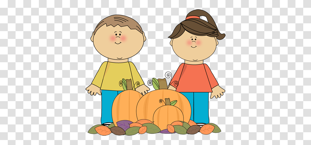 Kids With Fall Pumpkins Clip Art, Plant, Vegetable, Food, Produce Transparent Png