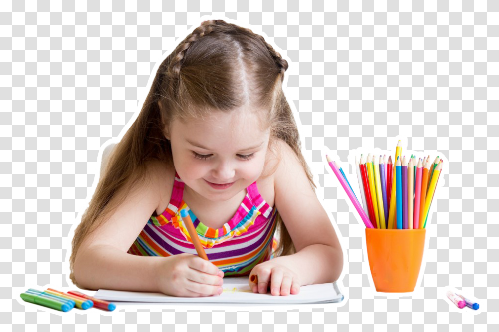 Kids Writing, Person, Human, Pencil, Girl Transparent Png