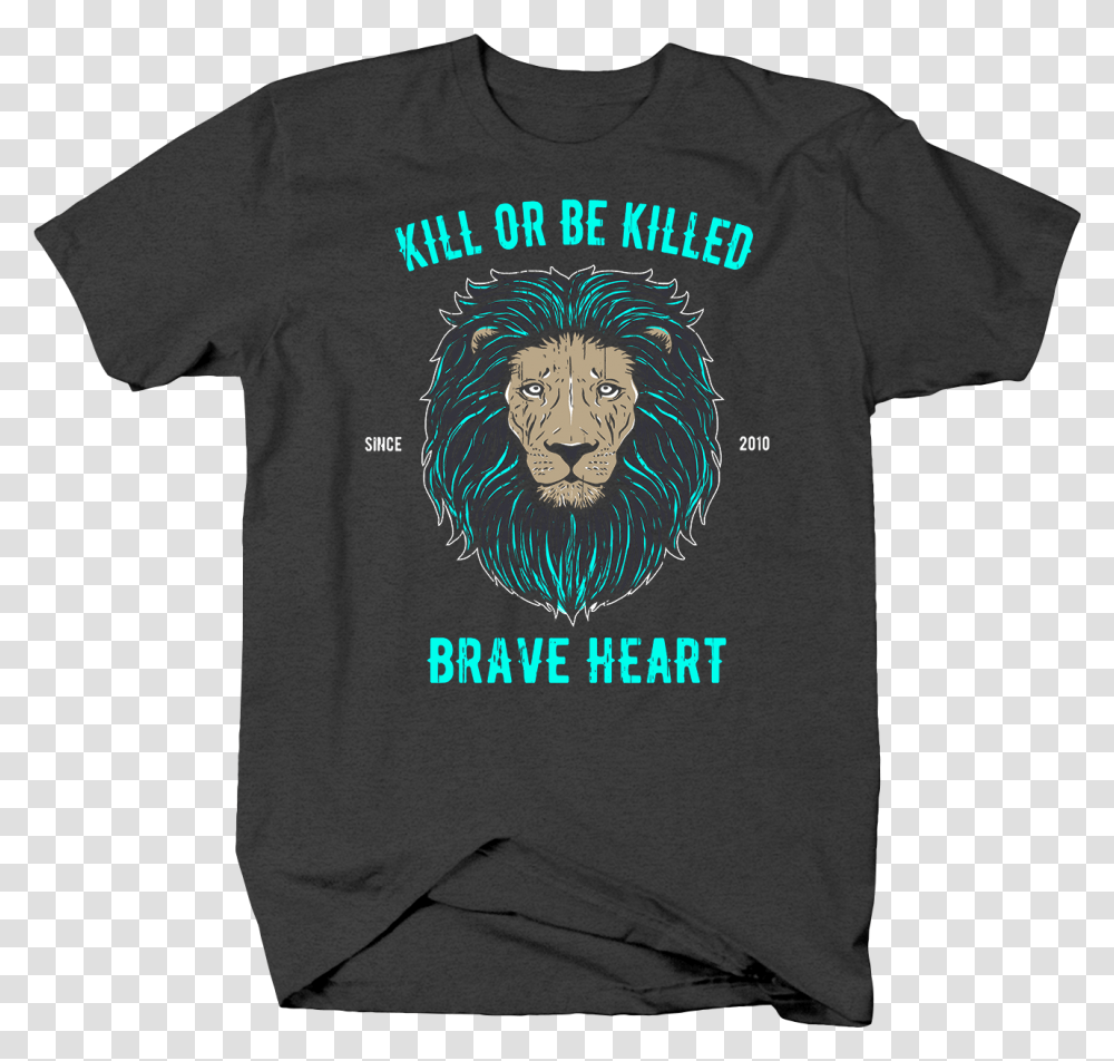 Kill Or Be Killed With Lion Head Braveheart American San Francisco Bridge T Shirt Men, Apparel, T-Shirt, Sleeve Transparent Png