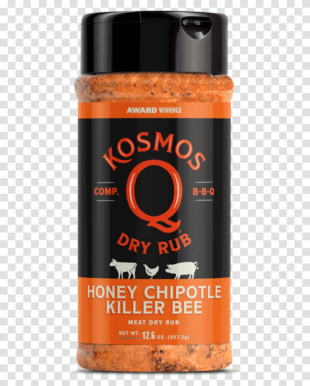Killer Bee Chipotle Honey Rub Front View Kosmo S Q Killer Bee Honey Rub, Tin, Can, Beer, Alcohol Transparent Png