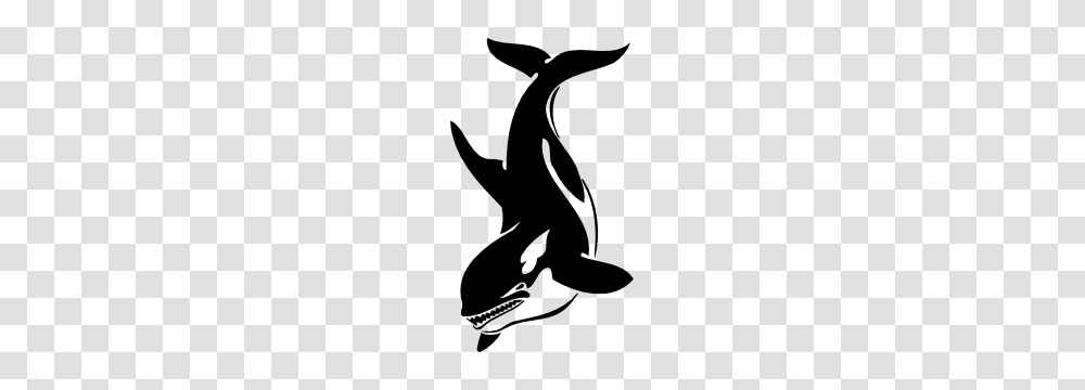 Killer Whale Swimming Down Sticker, Silhouette, Stencil, Person, Human Transparent Png