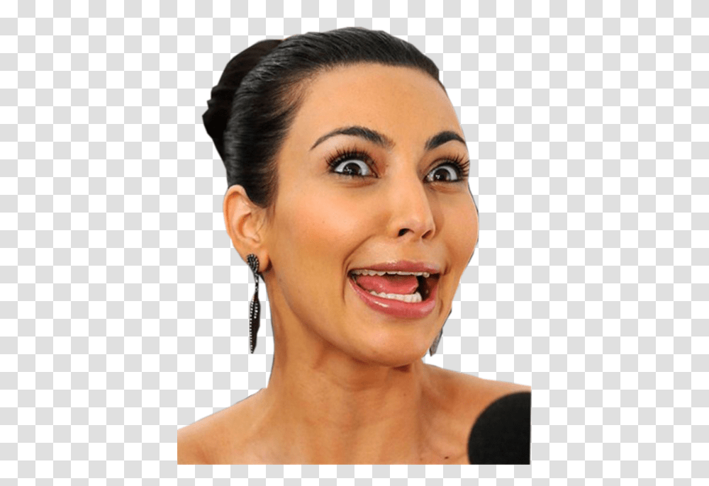 Kim Kardashian Bad Face, Person, Head, Teeth, Mouth Transparent Png