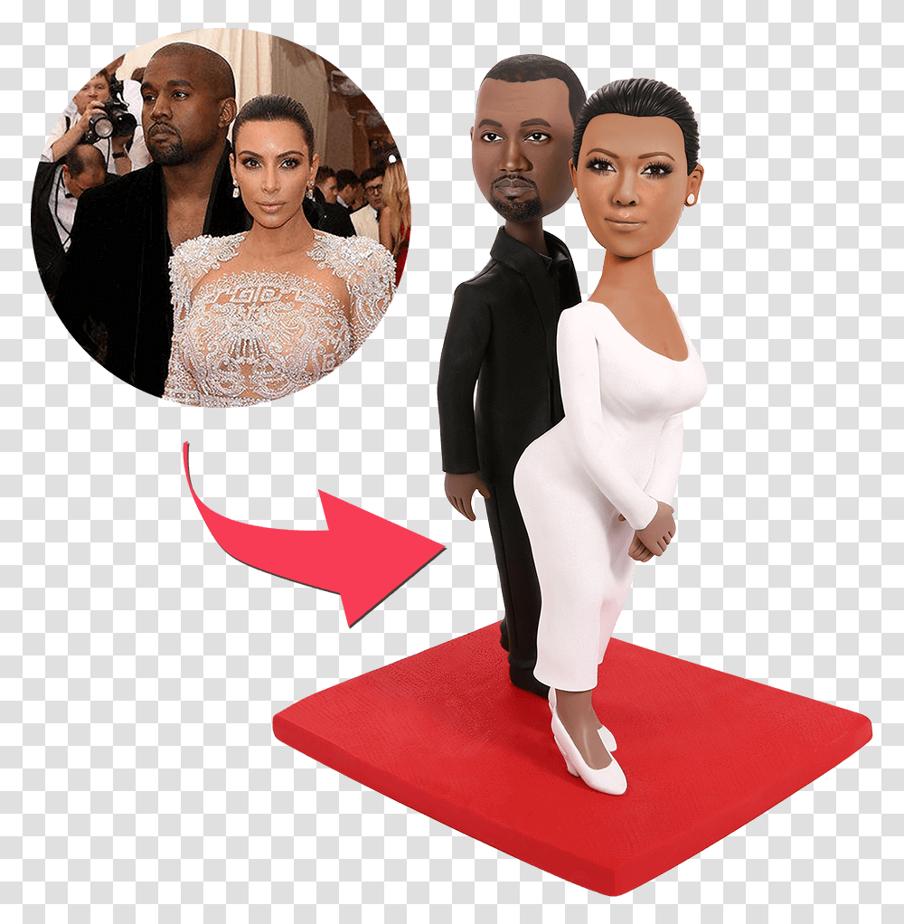 Kim Kardashian Bobblehead, Person, Human, Figurine Transparent Png