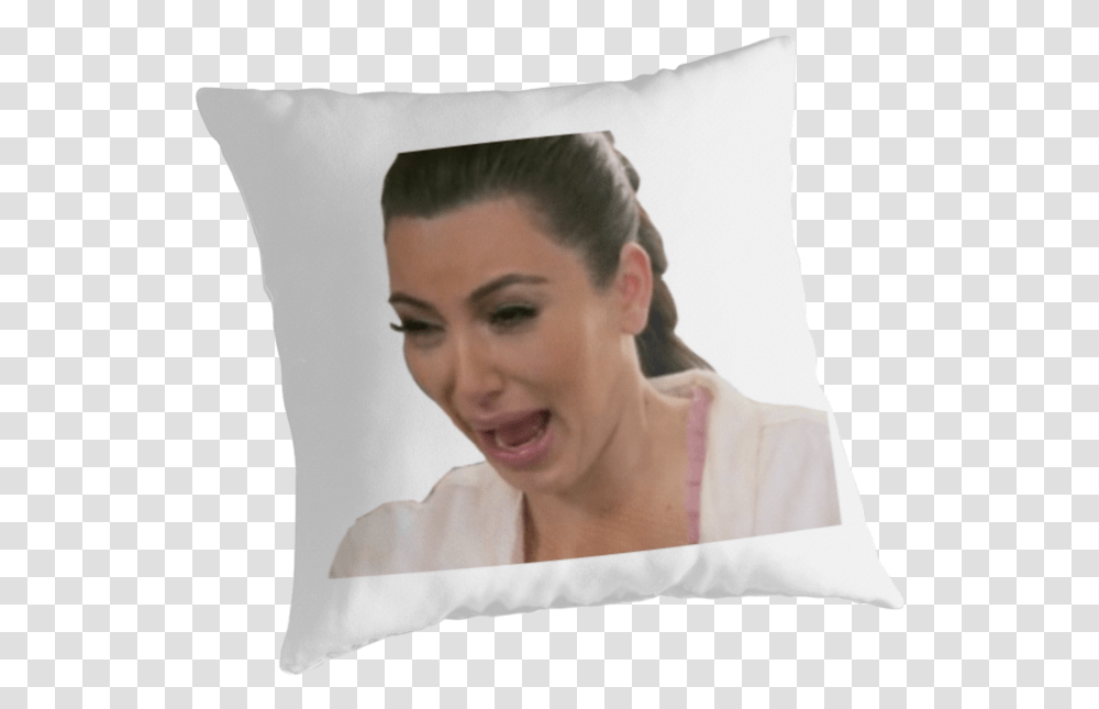 Kim Kardashian Crying Kim Kardashian Crying Face, Pillow, Cushion, Person, Human Transparent Png