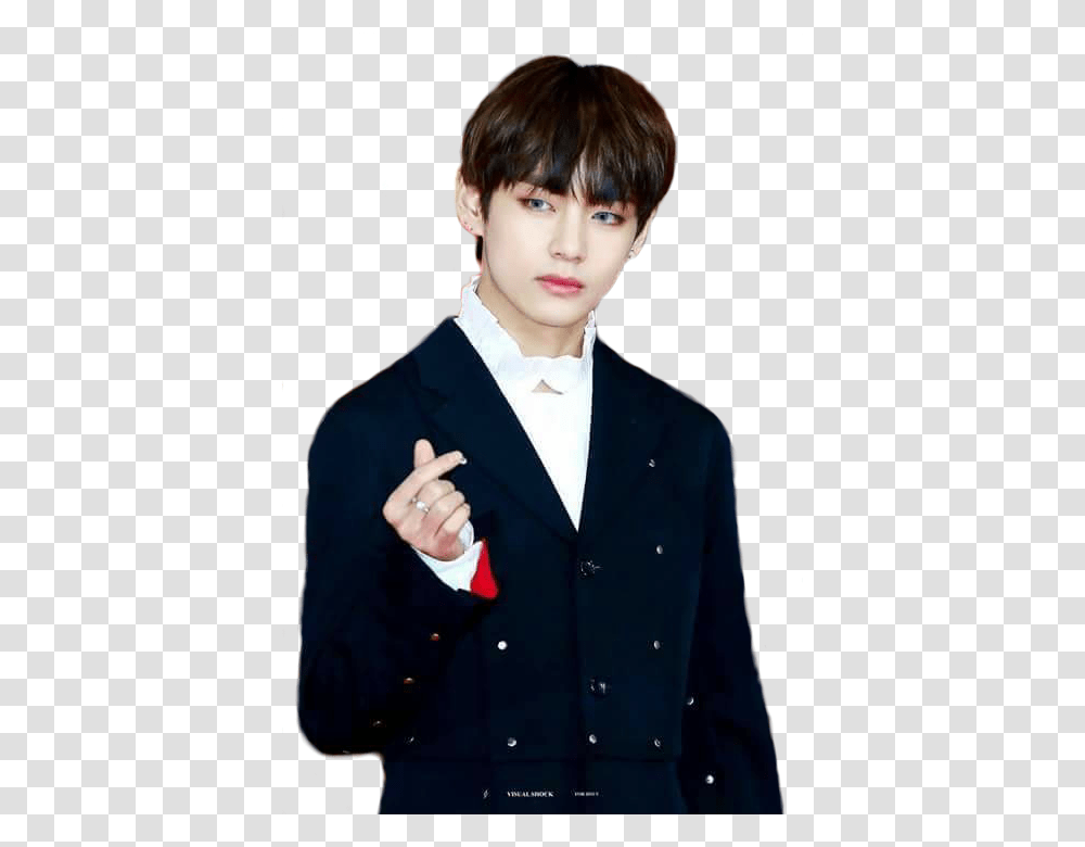 Kim Taehyung Black Suit, Person, Overcoat, Female Transparent Png