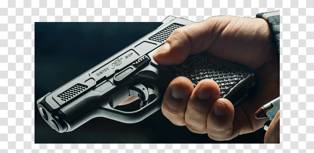 Kimber Evo Sp Cs, Handgun, Weapon, Weaponry, Person Transparent Png