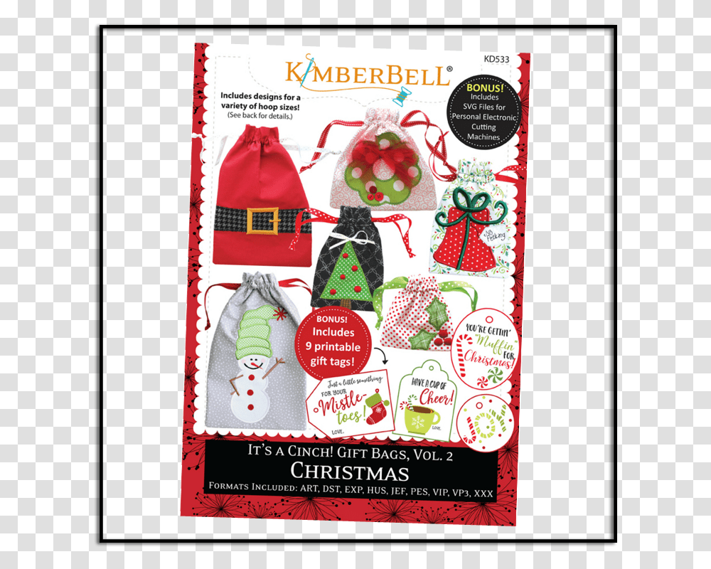 Kimberbell Its A Cinch Gift Bags Volume 2 Christmas Gift Bag, Poster, Advertisement, Flyer, Paper Transparent Png