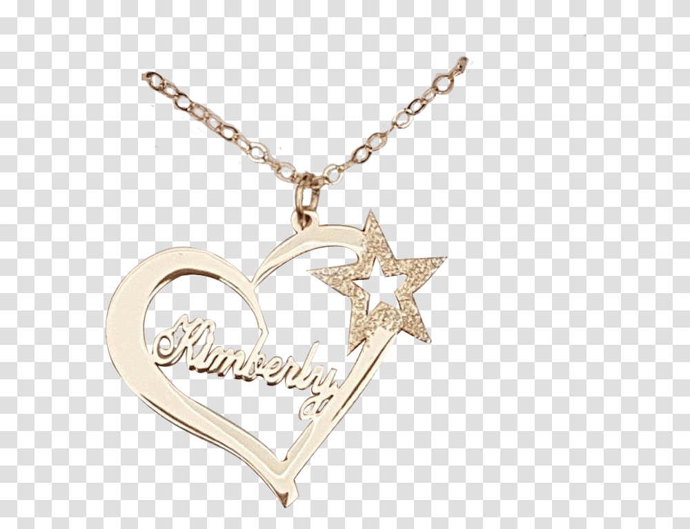 Kimberly Yellow Gold Heart Name Necklace With Sparkling Locket, Jewelry, Accessories, Accessory, Pendant Transparent Png