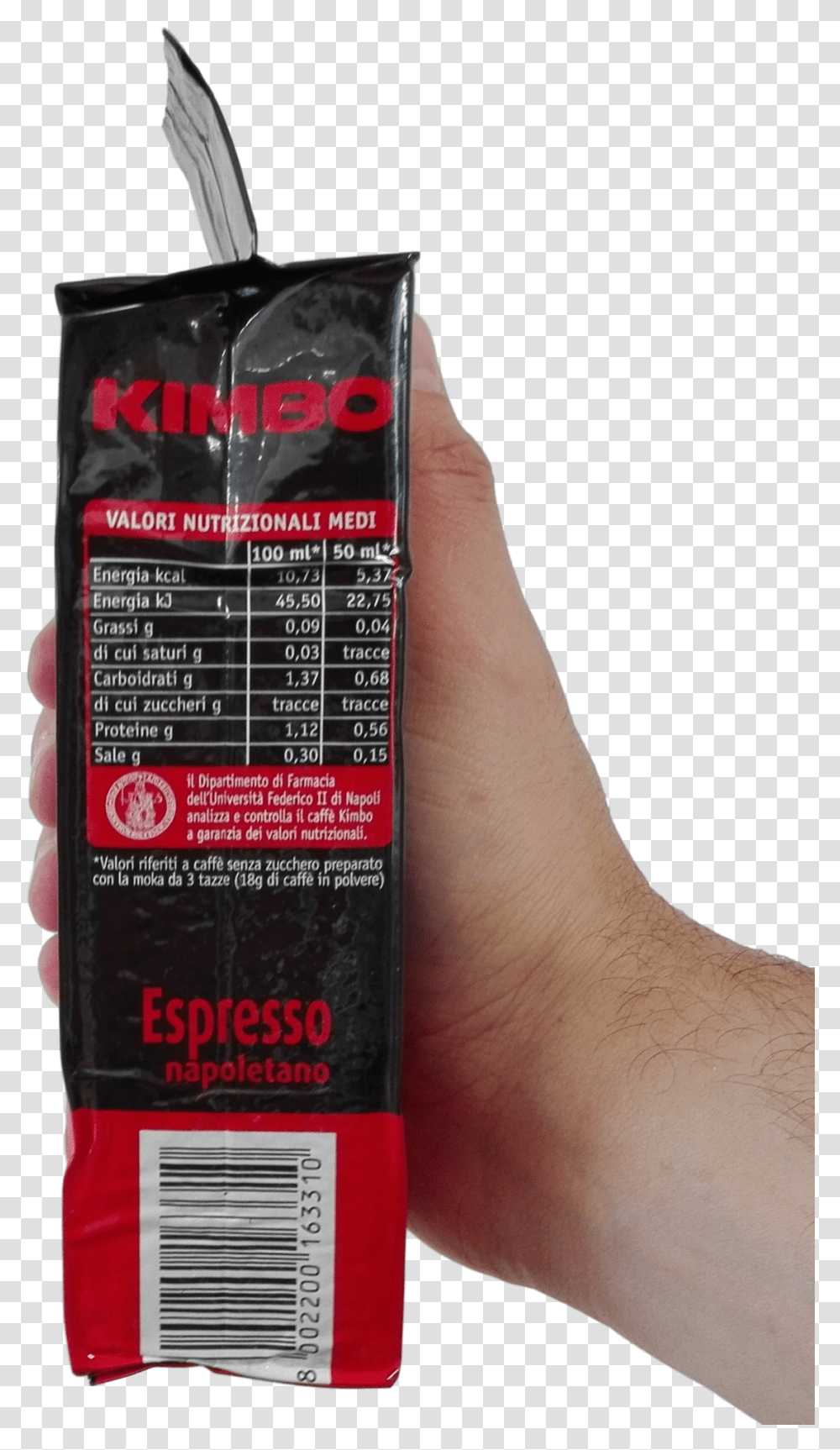 Kimbo Ground Coffee Gr 250 Espresso Napoletano X 20 Packaging And Labeling, Person, Human, Wrist Transparent Png