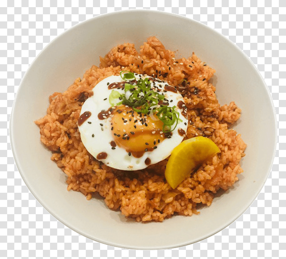 Kimchi Fried Rice With Egg Poached Egg, Plant, Food, Meal, Dish Transparent Png