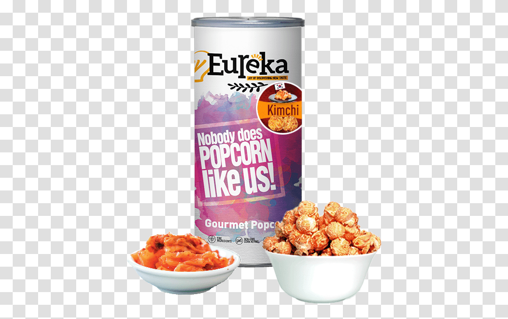 Kimchi Popcorn Eureka Popcorn Sea Salt, Food, Ketchup, Tin, Dessert Transparent Png