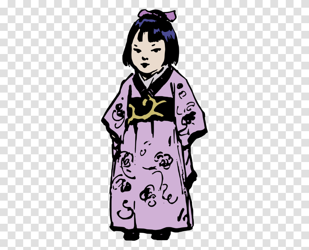 Kimono Costume Yukata Woman Girl, Sleeve, Long Sleeve, Manga Transparent Png
