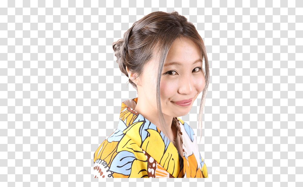 Kimono Hairstyle Kyoto Rental Wargo Hair Style, Face, Person, Head, Smile Transparent Png