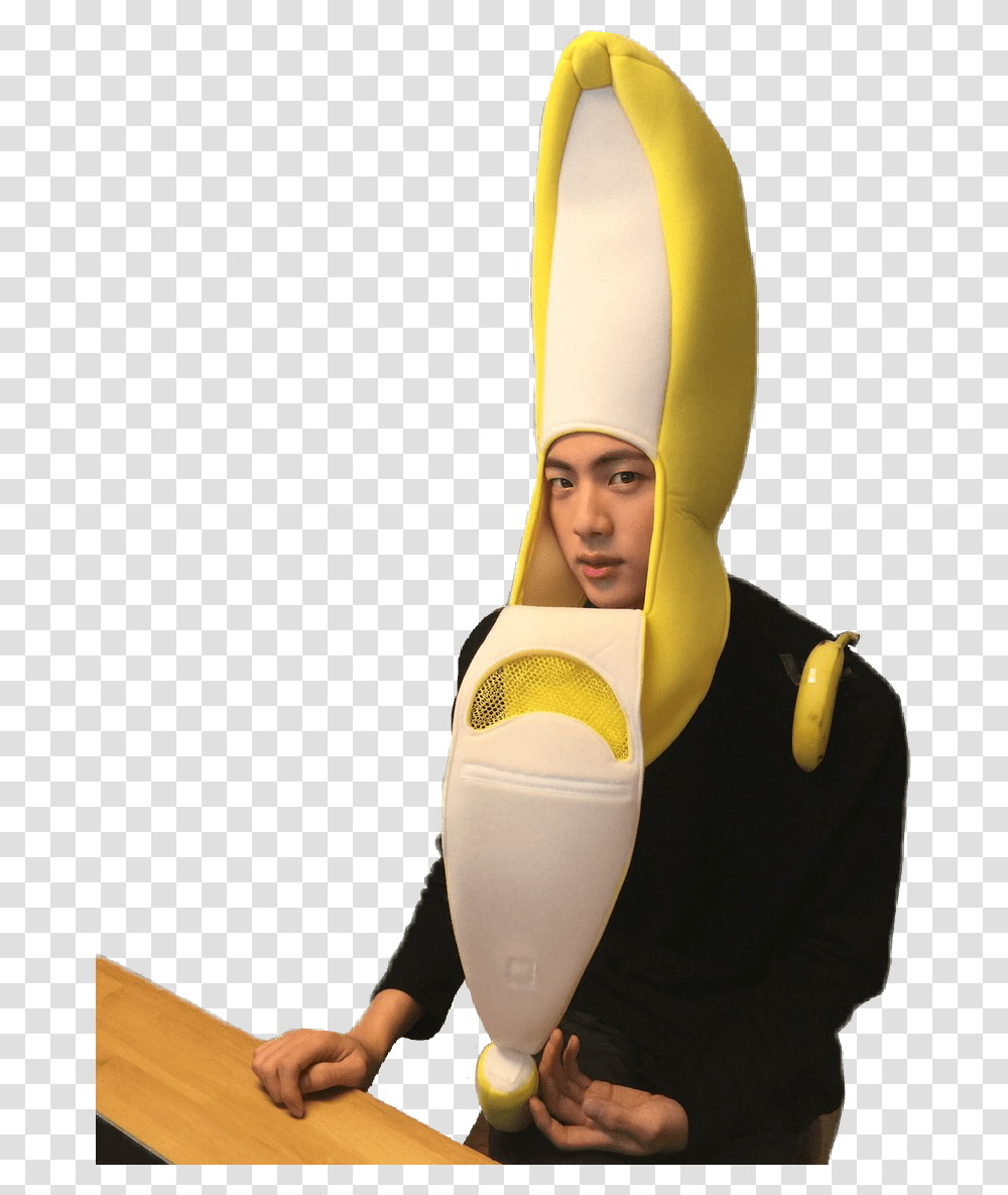 Kimseokjin Jin Banana Bts Bts Jin Banana, Person, People, Cushion Transparent Png