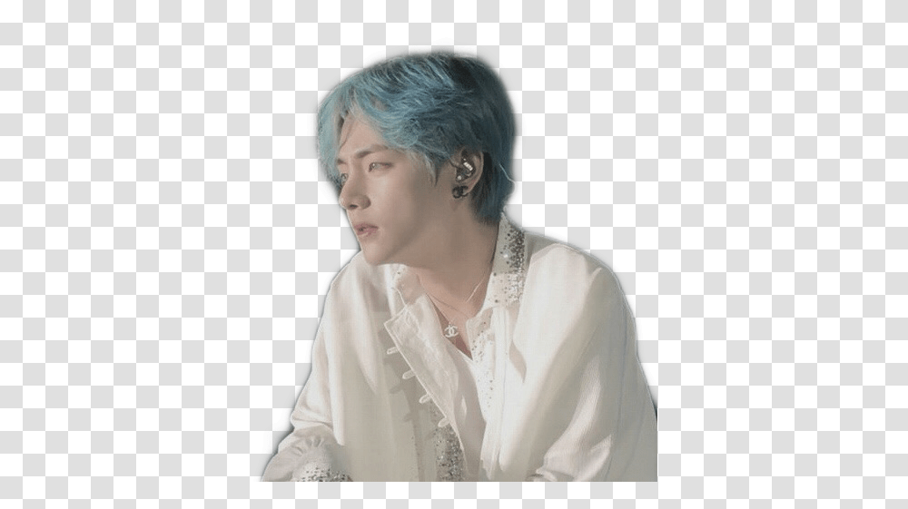 Kimtaehyung Taehyung Tae V Bts Blue Aesthetic Blueaesth Human, Clothing, Person, Face, Female Transparent Png
