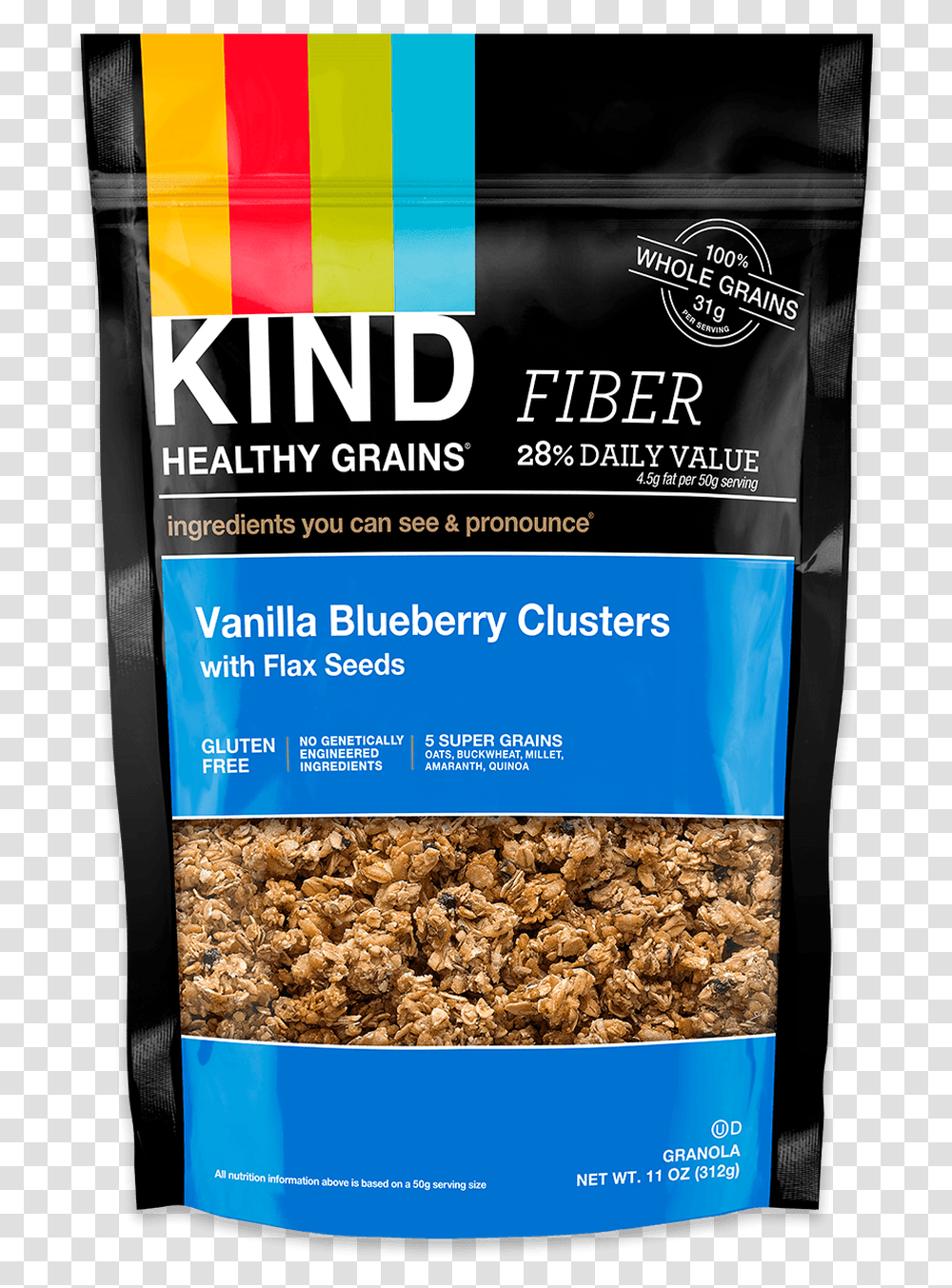 Kind Blueberry Vanilla Clusters3 Main Kind Granola Vanilla Blueberry, Food, Plant, Popcorn, Breakfast Transparent Png