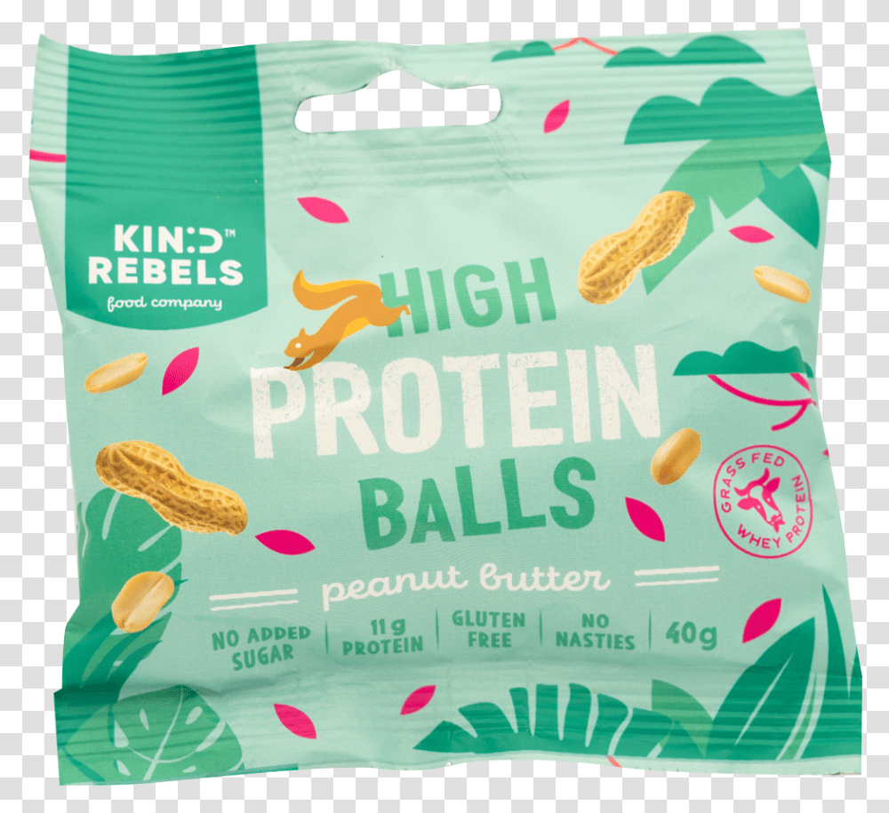 Kind Rebel Peanut Butter High Protein Balls Kind Rebels, Plastic Bag, Food, Text, Plant Transparent Png