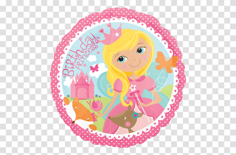 Kindergeburtstag Princess Folienballon Birthday, Food, Label Transparent Png