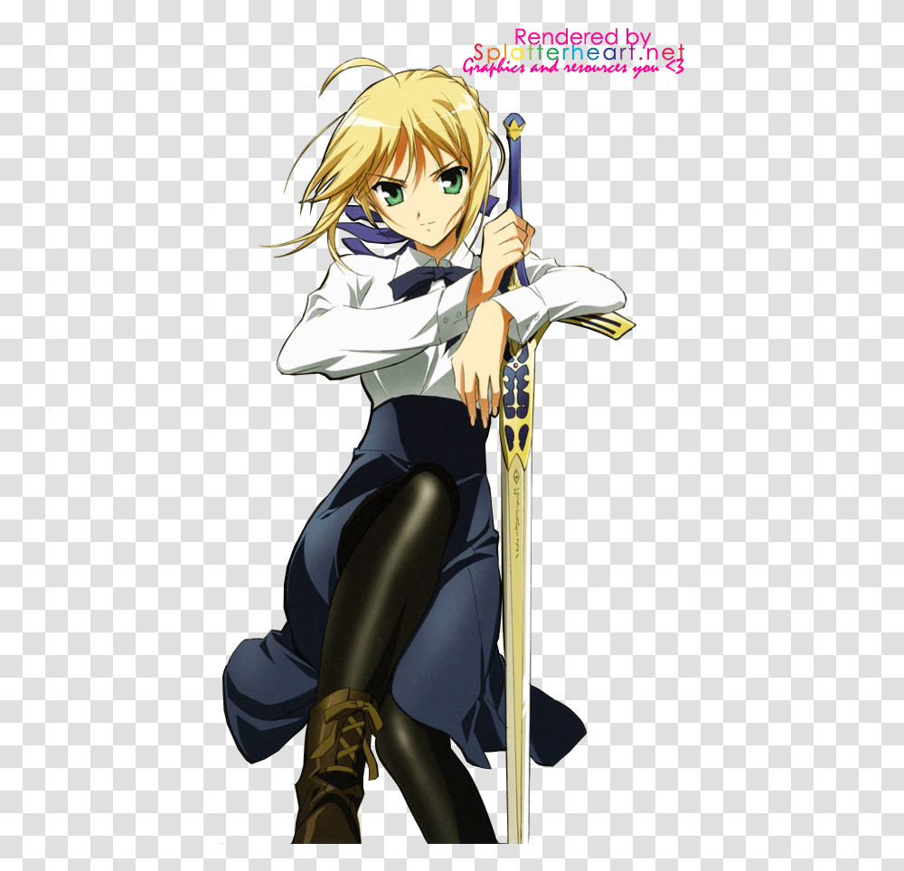 King Arthur Has Never Looked So Good Saber Fate Stay Night, Manga, Comics, Book, Person Transparent Png