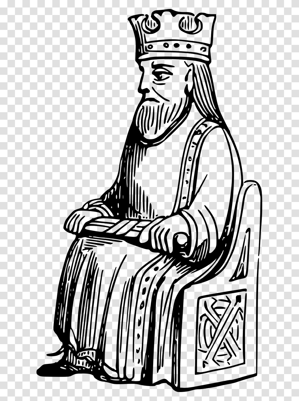 King Black And White, Statue, Sculpture, Worship Transparent Png