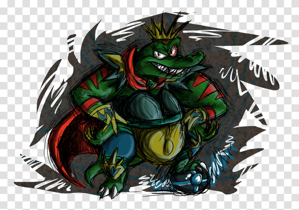 King K Rool Strikers Charged, Painting, Graffiti Transparent Png