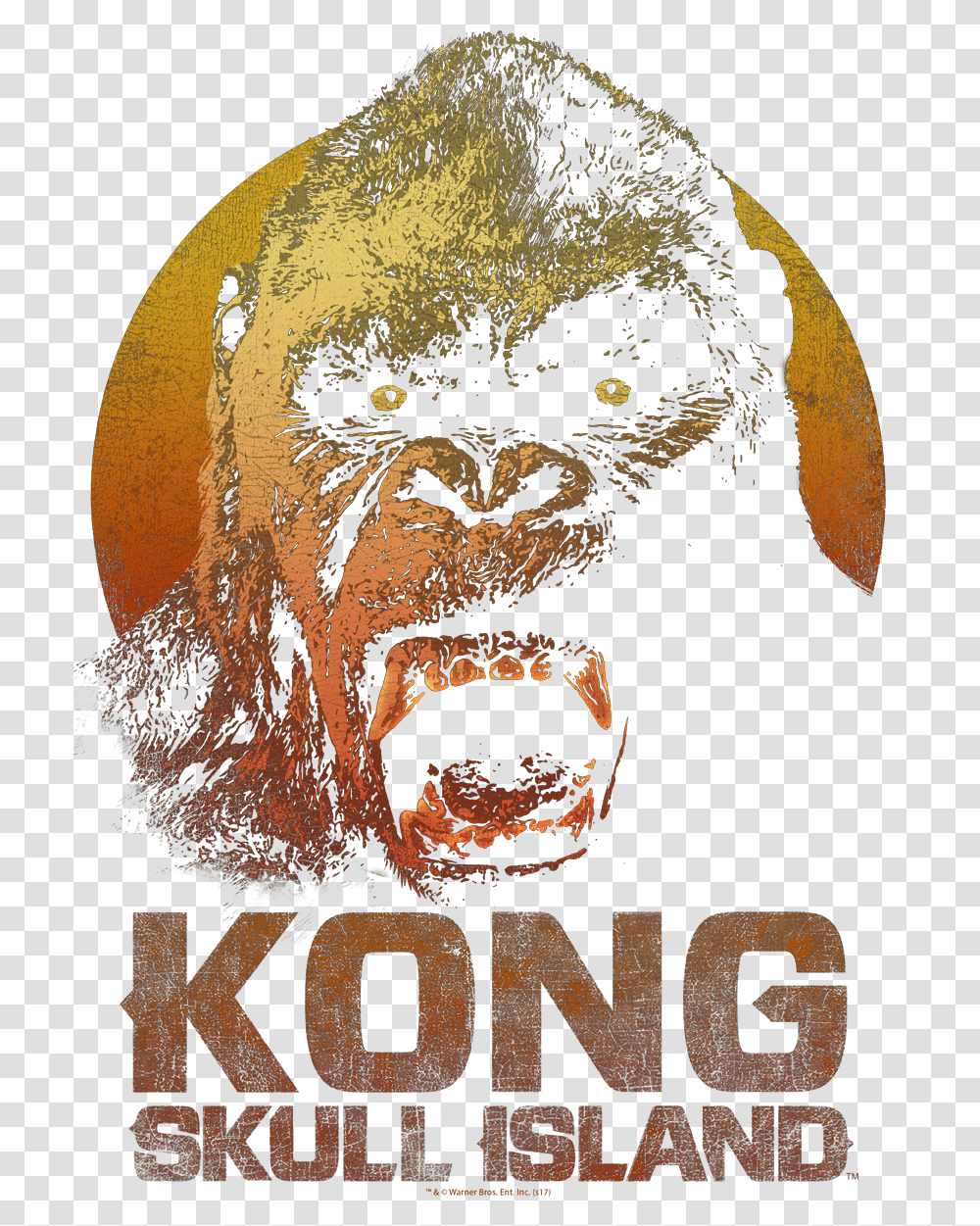 King Kong Kong Men's Long Sleeve T Shirt Kong Skull Island Title, Advertisement, Poster, Flyer, Paper Transparent Png