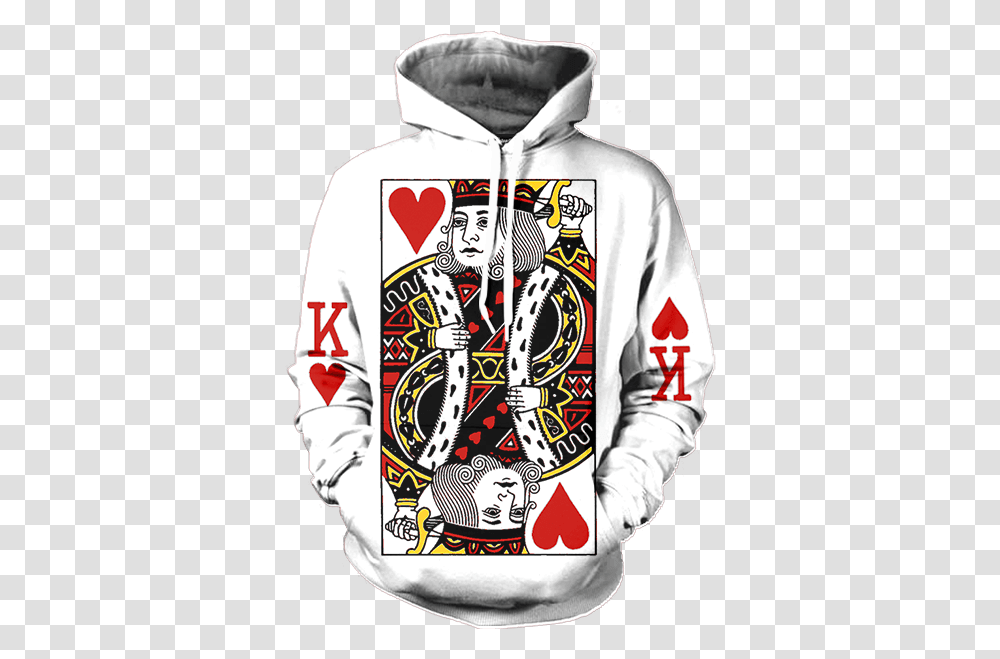 King Of Hearts King Card Hoodie, Sweatshirt, Sweater, Sleeve Transparent Png