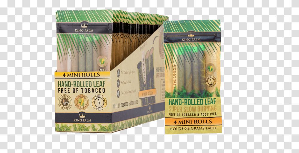 King Palm Hand Rolled Tobacco Papers King Palms Organic Pre Rolls Tobacco Amp Chemical, Plant, Label, Incense Transparent Png