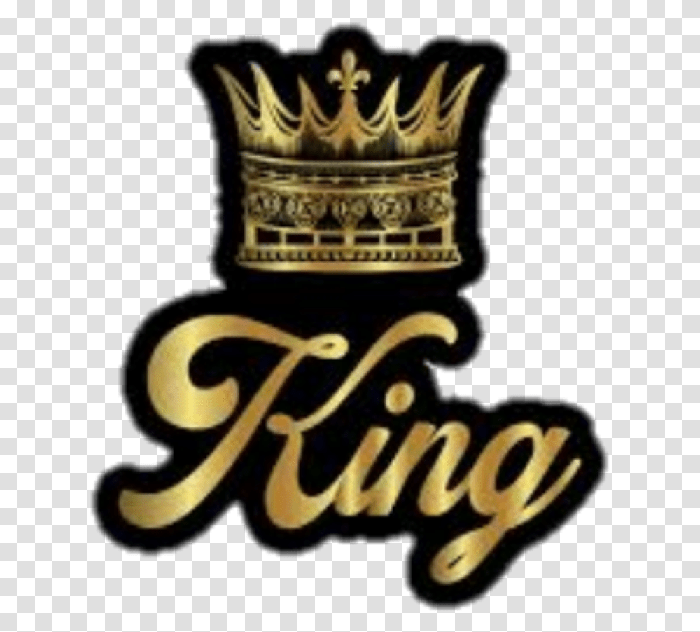 King Royalty Gold Crown Black Sticker By Amanda King Coffee Cup, Text, Alphabet, Performer, Novel Transparent Png