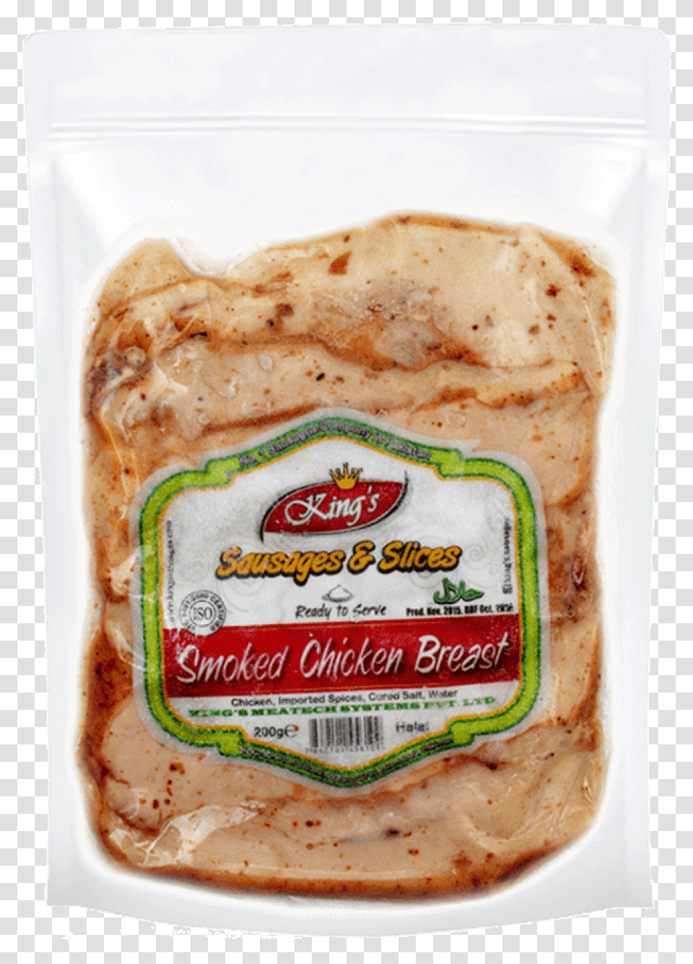 King Smoke Chicken Breast Sausages 200 Gm King's Chicken, Bread, Food, Plant, Burger Transparent Png