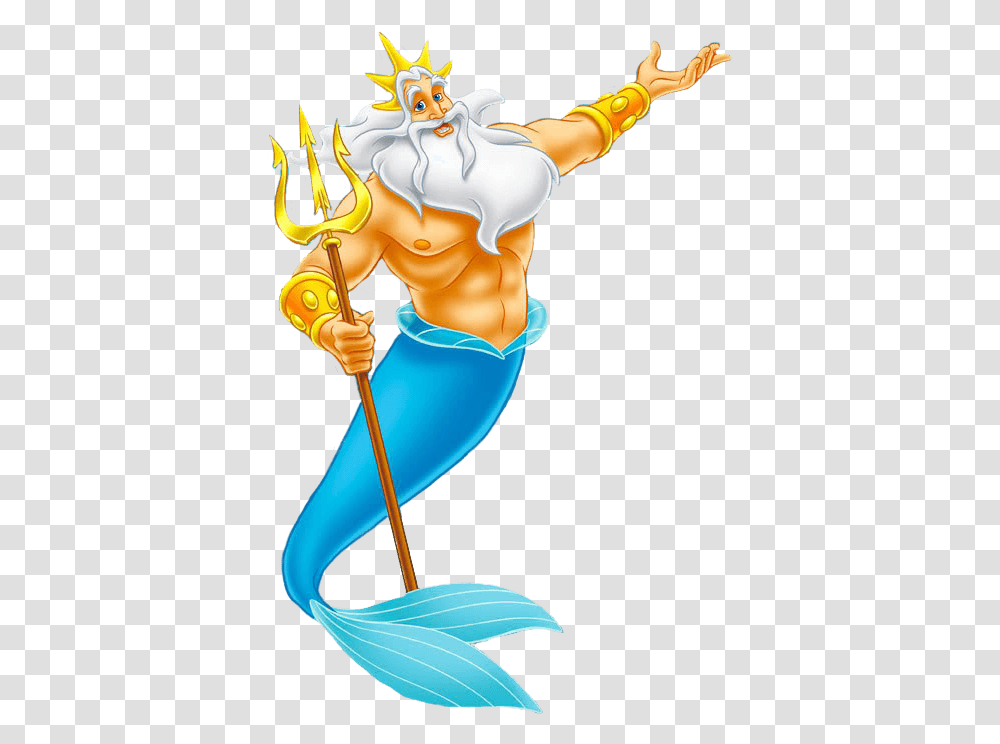 King Triton Clipart King Triton Little Mermaid, Person, Leisure Activities, Weapon, Trident Transparent Png