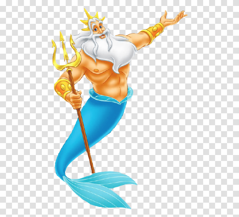 King Triton Little Mermaid, Trident, Emblem, Spear Transparent Png