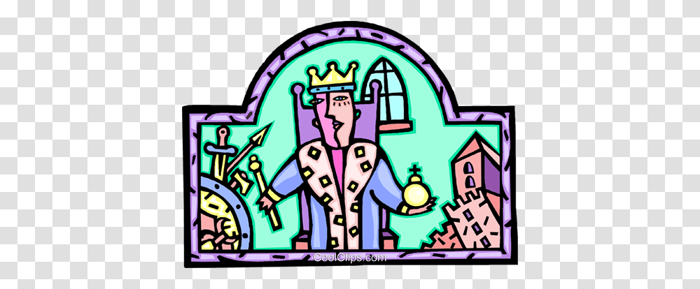King With His All His Trappings Royalty Free Vector Clip Art, Doodle, Drawing, Crowd, Theme Park Transparent Png