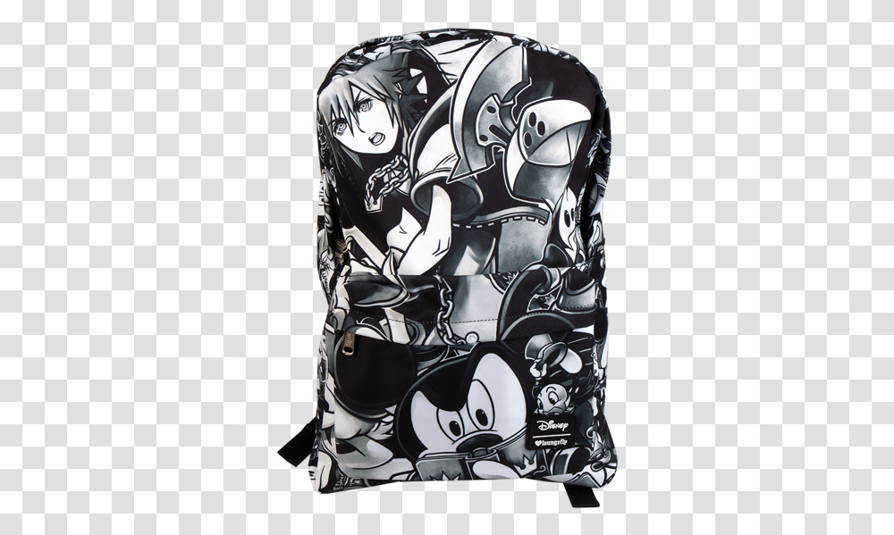 Kingdom Hearts Black And White Loungefly Backpack Laptop Bag, Clothing, Apparel, Helmet, Manga Transparent Png