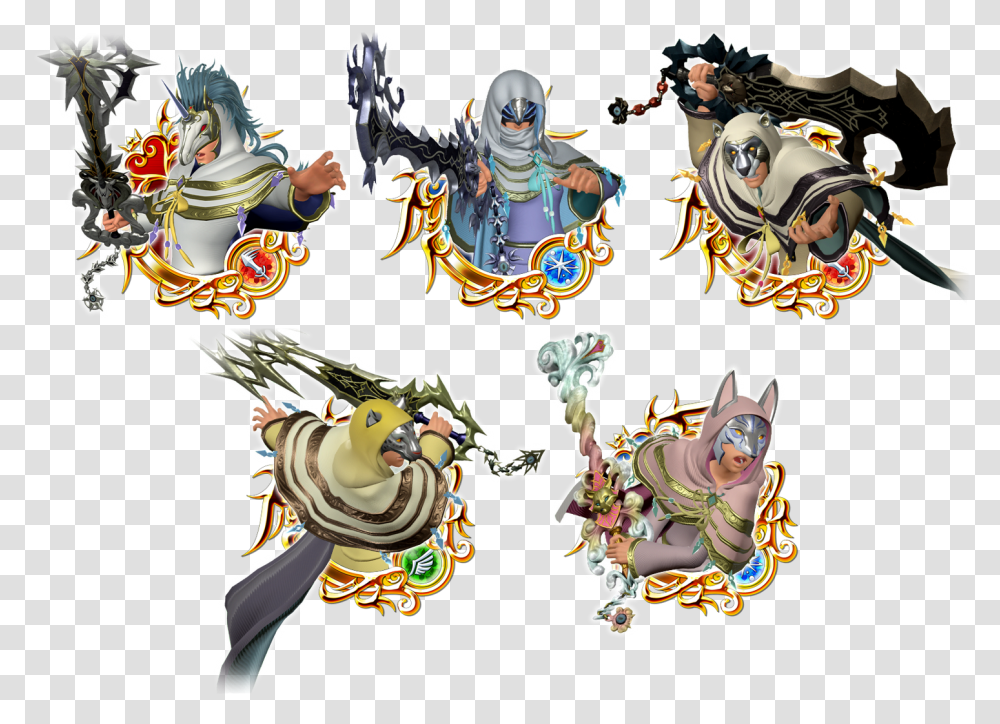 Kingdom Hearts Foretellers Medals, Person, Pattern, Statue Transparent Png