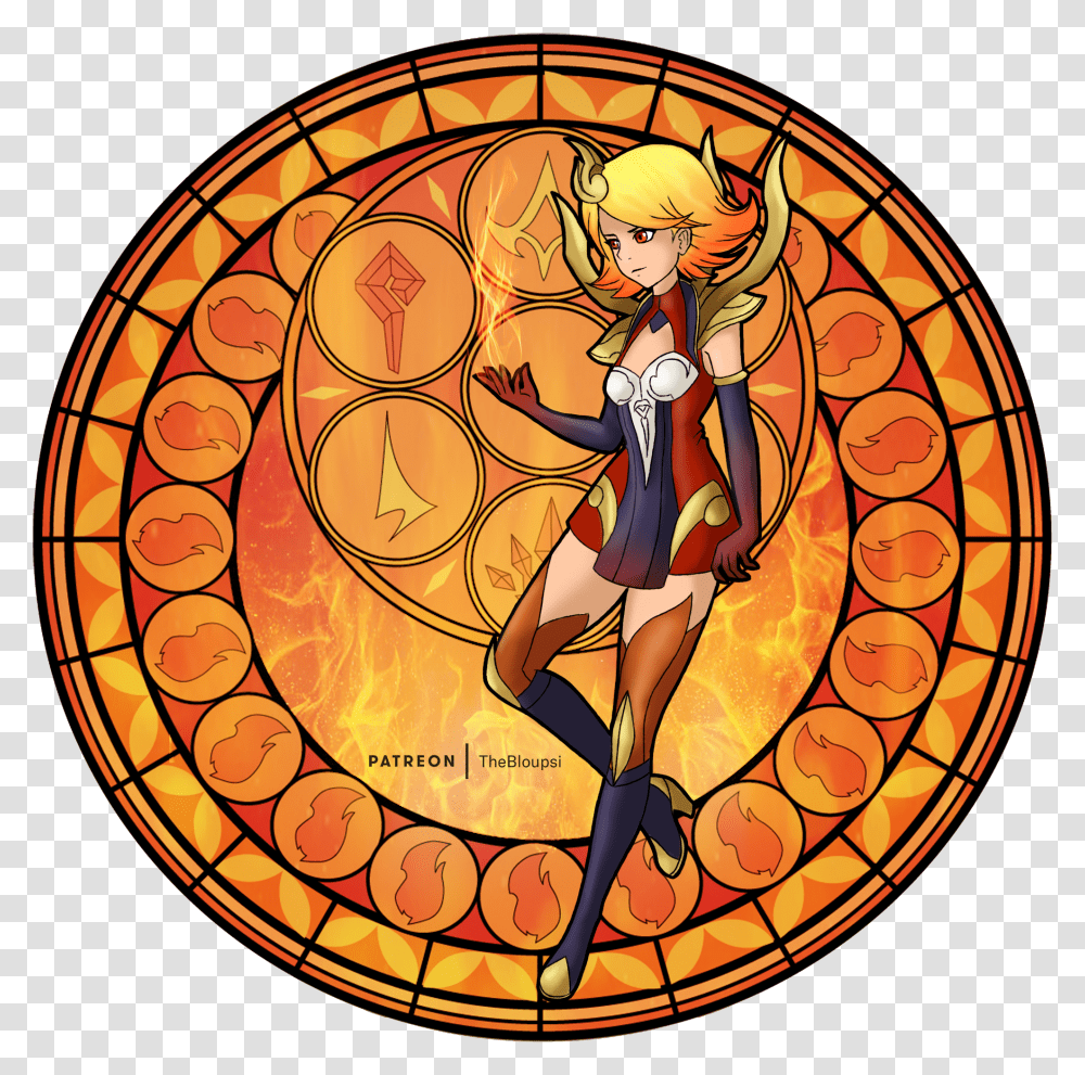 Kingdom Hearts Frisk And Chara Circle, Stained Glass, Person, Human, Painting Transparent Png