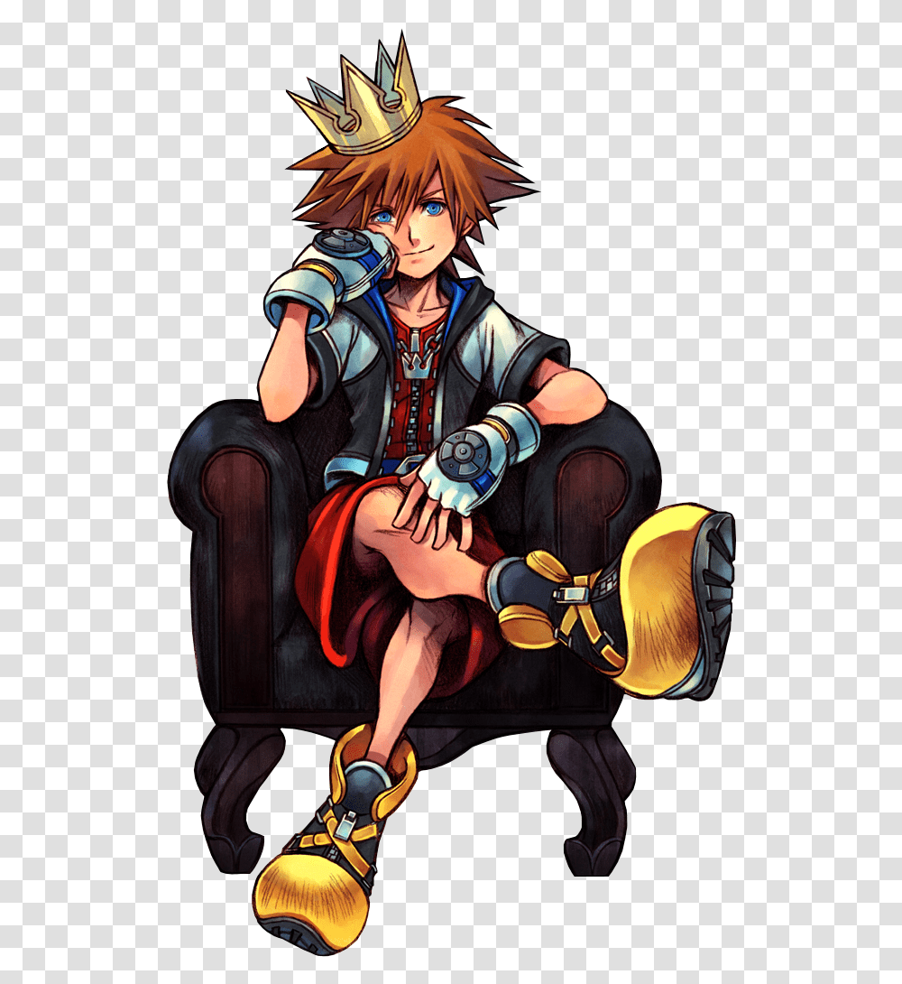 Kingdom Hearts Iii Image Kingdom Hearts Sora Crown, Person, Human, Comics, Book Transparent Png