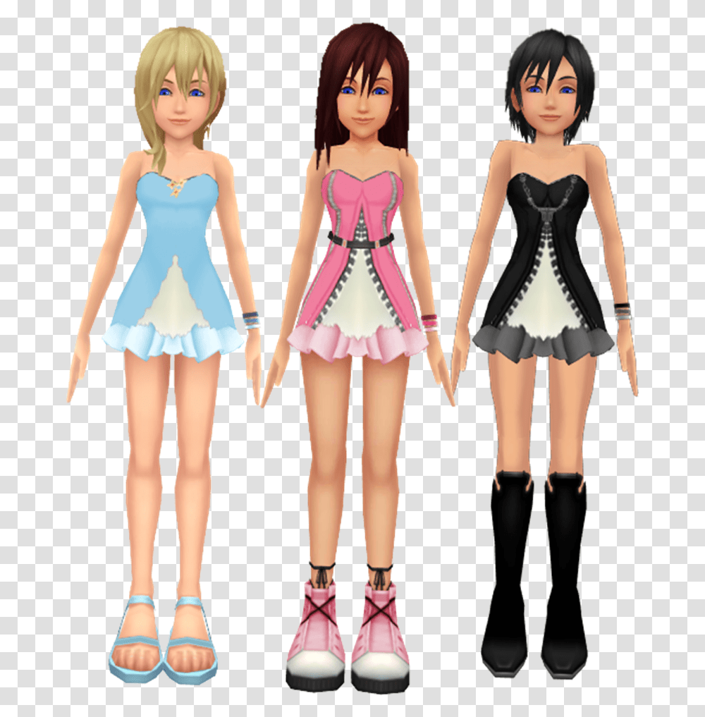 Kingdom Hearts Kairi Namine And Xion Dress Rose Kazuki9484 Kingdom Hearts Kairi Outfit, Doll, Toy, Barbie, Figurine Transparent Png