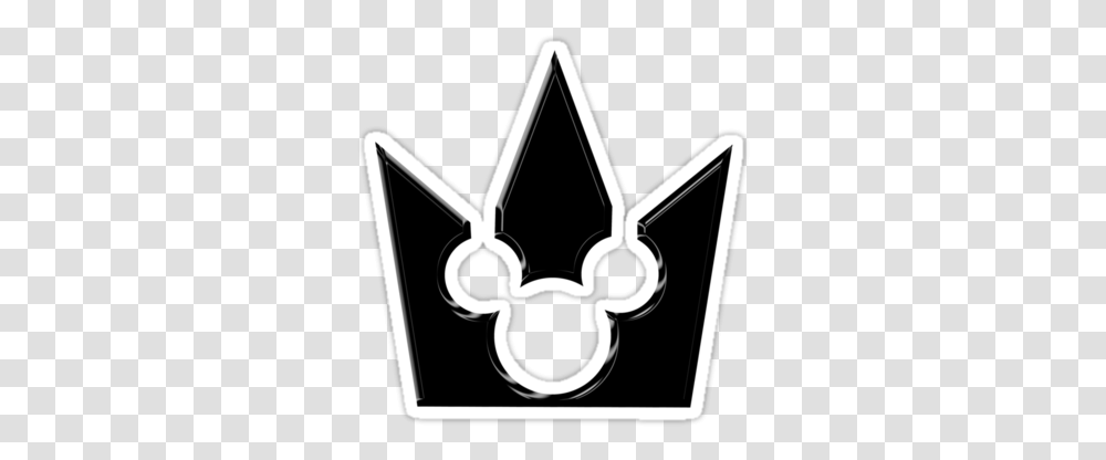 Kingdom Hearts Mickey Crown Sticker Mickey Symbol Kingdom Hearts, Stencil, Emblem, Logo, Trademark Transparent Png