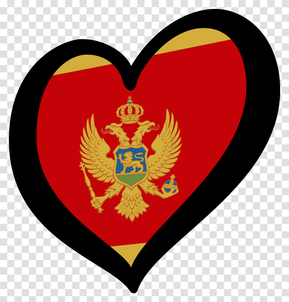 Kingdom Of Montenegro Flag Of Montenegro Montenegrin Montenegro Flag, Heart, Logo, Trademark Transparent Png