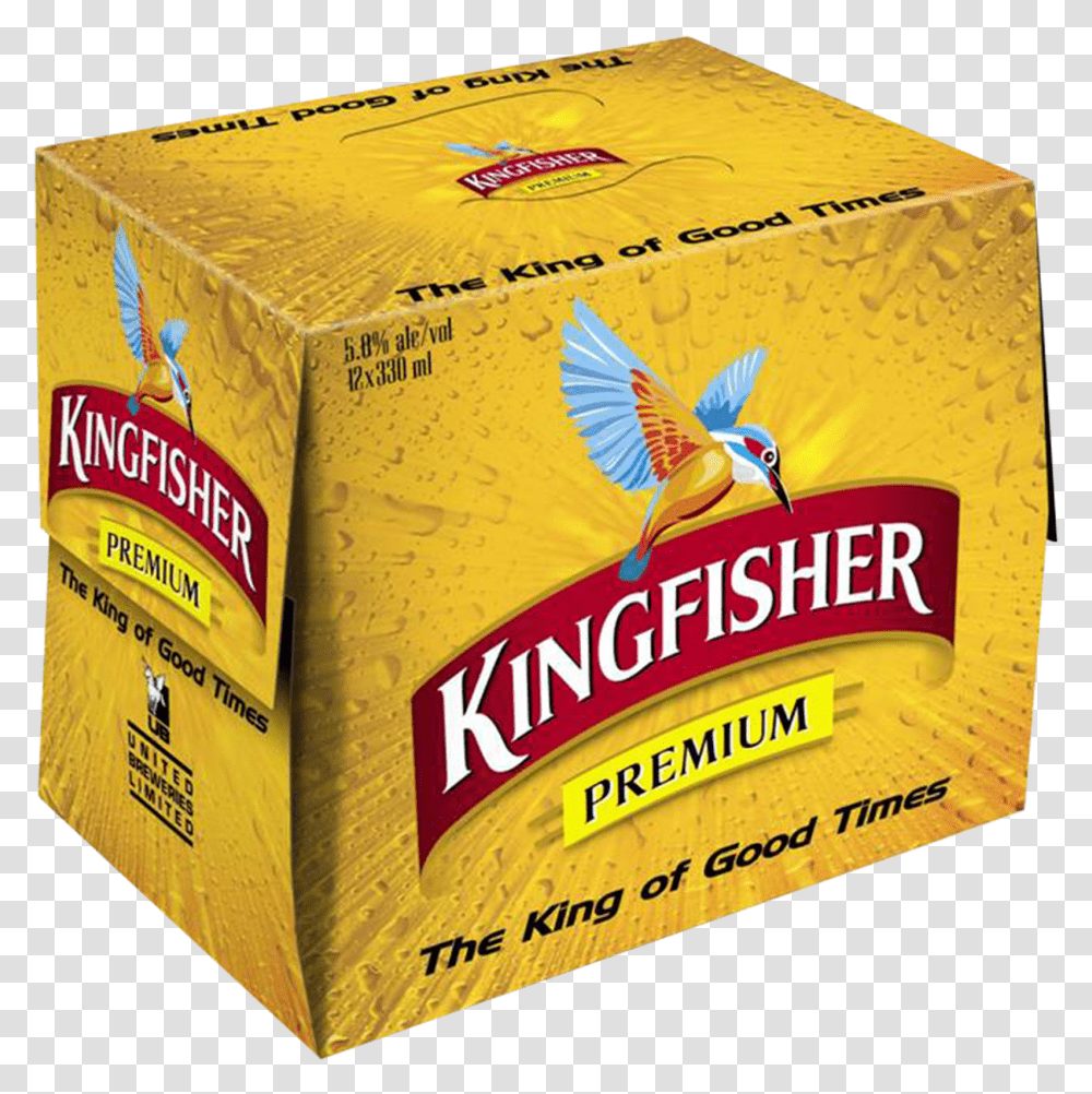 Kingfisher Lager 12 Pack 330ml Kingfisher Beer Bottle Box, Book, Bird, Animal, Food Transparent Png